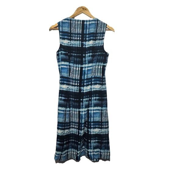 NEW PENDLETON Sleeveless A-Line Fit Flare Short Dress Blue Black Plaid Size 4 - Picture 2 of 10